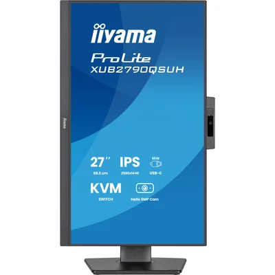 iiyama ProLite XUB2790QSUH-B2 Monitor 27" IPS QHD LED 0,4 ms 100 Hz / HDMI DP / Windows Hello Kamera und Mikrofon