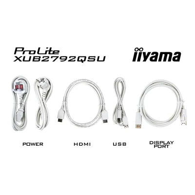 iiyama ProLite XUB2792QSU-W6 monitor 27" WQHD IPS LED 0,4 ms 100 Hz / HDMI DisplayPort/ USB hub HAS bílý