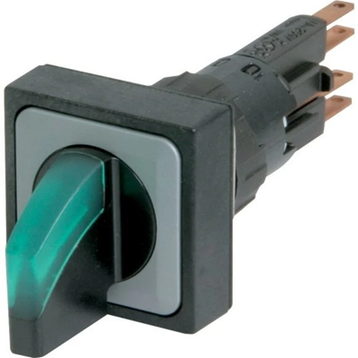 Illuminated switch 3 positions, green, Q25LWK3-GN/WB