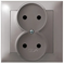 IMPRESJA Complete double socket with a titanium frame