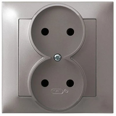 IMPRESJA Complete double socket with a titanium frame