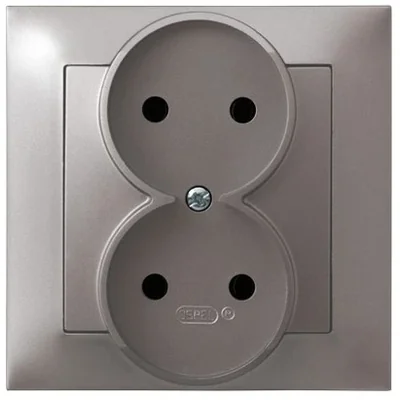 IMPRESJA Complete double socket with a titanium frame