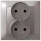 IMPRESJA Complete double socket with a titanium frame