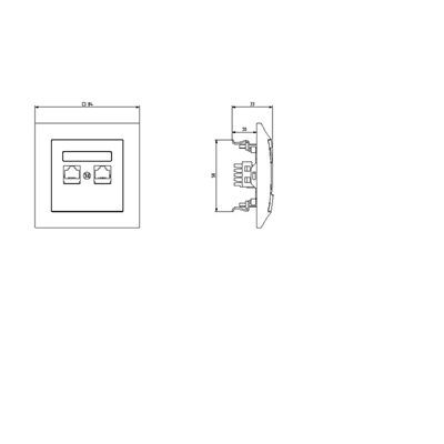 IMPRESJA Computer socket, double, cat. 5e, ecru, without frame