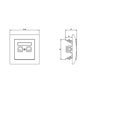 IMPRESJA Computer socket, double, cat. 5e, silver, without frame