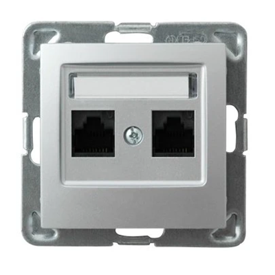 IMPRESJA Computer socket, double, cat. 5e, silver, without frame