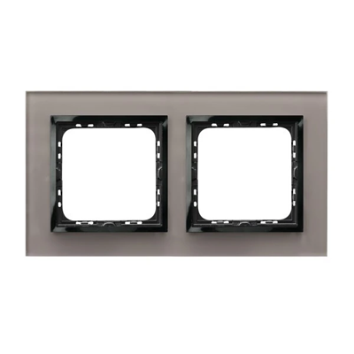 IMPRESJA Cornice doppia, vetro grigio + cornice nera