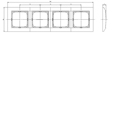 IMPRESJA Cornice quadrupla per interruttori in titanio IP44