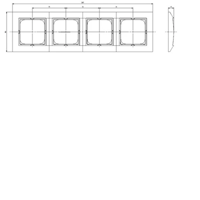 IMPRESJA Cornice quadrupla per interruttori IP44, argento