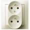 IMPRESJA Double earthed socket with ecru phase invariance function