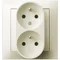 IMPRESJA Double earthed socket with ecru phase invariance function
