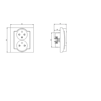 IMPRESJA Double earthed socket with phase invariance function titanium