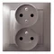 IMPRESJA Double earthed socket with phase invariance function titanium