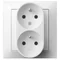 IMPRESJA Double earthed socket with phase invariance function titanium