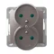 IMPRESJA Double earthed socket with shutters for current paths, titanium