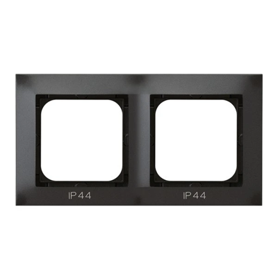 IMPRESJA Double frame for IP-44 anthracite switches