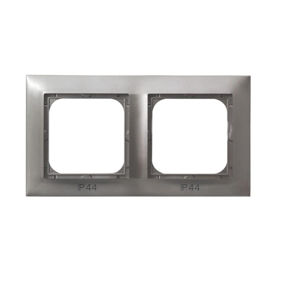 IMPRESJA Double frame for IP44 titanium switches