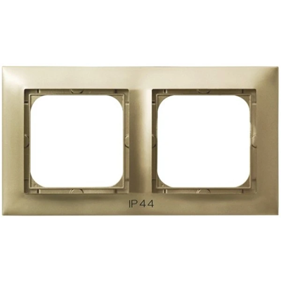 IMPRESJA Double frame for switches IP44 gold metallic