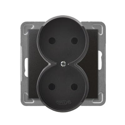 IMPRESJA Double socket module without frame anthracite