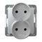 IMPRESJA Double socket module without frame, silver