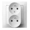 IMPRESJA Double socket outlet with earthing function, white