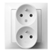 IMPRESJA Double socket outlet with earthing function, white