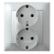 IMPRESJA Double socket with earthing schko silver