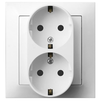 IMPRESJA Double socket with earthing schko silver