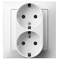 IMPRESJA Double socket with earthing schko silver