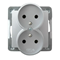 IMPRESJA Double socket with earthing silver