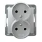 IMPRESJA Double socket with earthing silver
