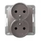IMPRESJA Double socket with earthing titanium