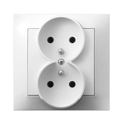 IMPRESJA Double socket with earthing white