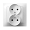 IMPRESJA Double socket with earthing white