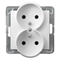 IMPRESJA Double socket with earthing, white