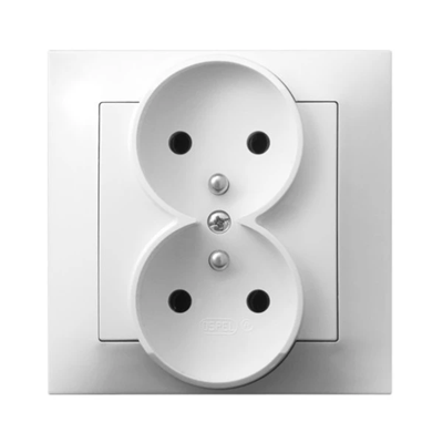 IMPRESJA Double socket with earthing white