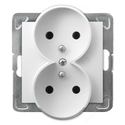 IMPRESJA Double socket with earthing white