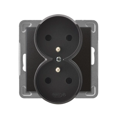 IMPRESJA Double socket with ground anthracite