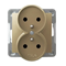 IMPRESJA Double socket with grounding golden metallic