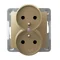 IMPRESJA Double socket with grounding golden metallic