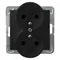 IMPRESJA Double socket with grounding module without frame - matt black GP-2YRZ/m/33