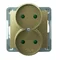 IMPRESJA Double socket with shutters for current paths, frameless module gold metallic