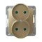 IMPRESJA Double socket with shutters for current paths, frameless module gold metallic