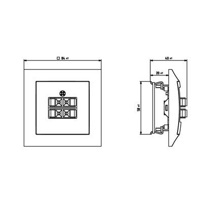 IMPRESJA Double speaker socket, white