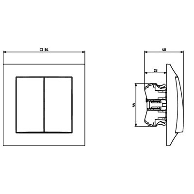 IMPRESJA Double stair connector, without frame, titanium
