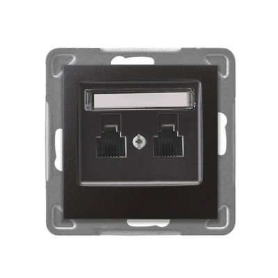 IMPRESJA Double telephone socket IMPRESJA anthracite