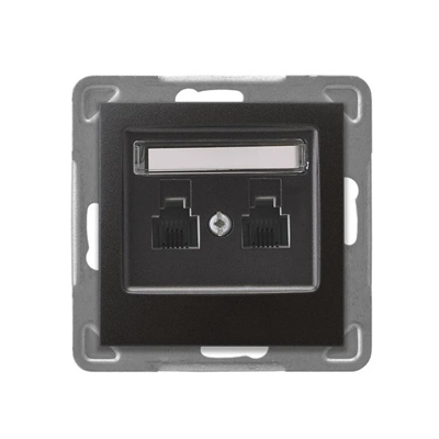 IMPRESJA Double telephone socket IMPRESJA anthracite