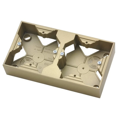 IMPRESJA Double wall-mounted golden metallic installation box