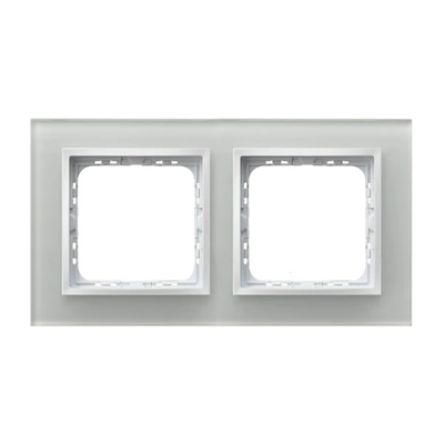 IMPRESJA Double white glass frame + white frame