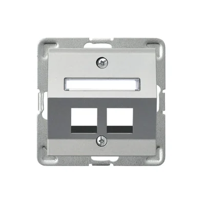 IMPRESJA Dvojité pouzdro počítačové zásuvky, stříbrné